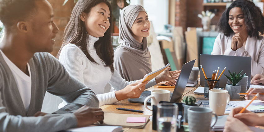 diverse group of business people in a meeting